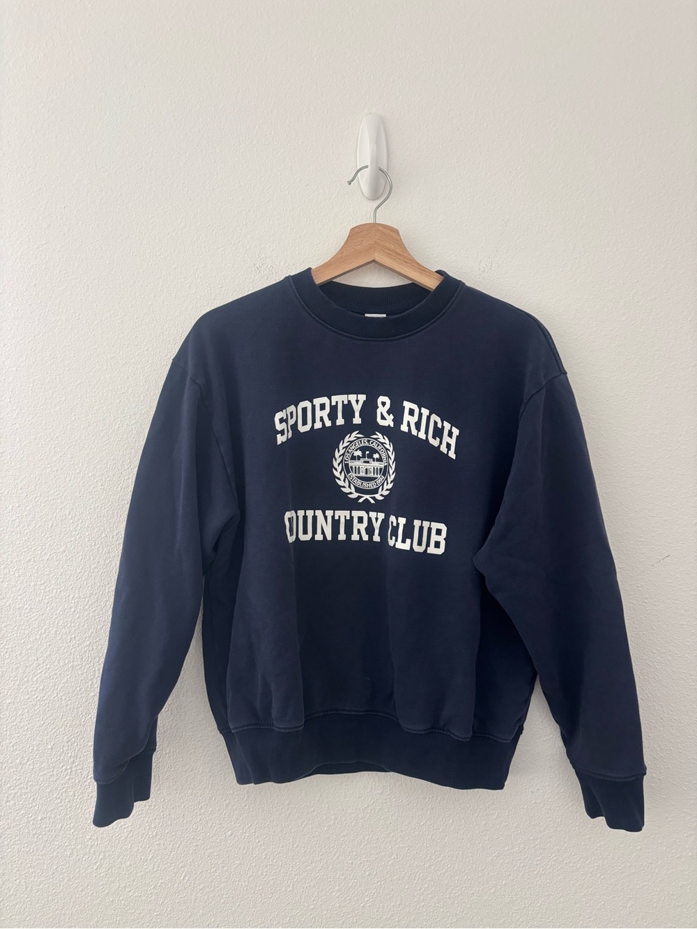 Sporty and Rich country club sweatshirt in navy blue
